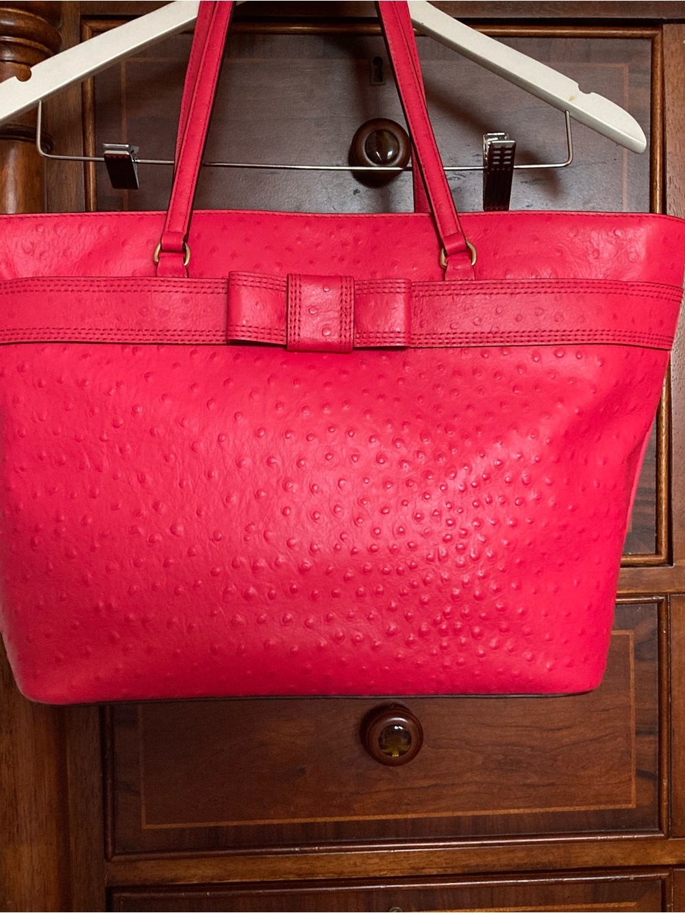 kate spade Pink Textured Tote with Bow Accent